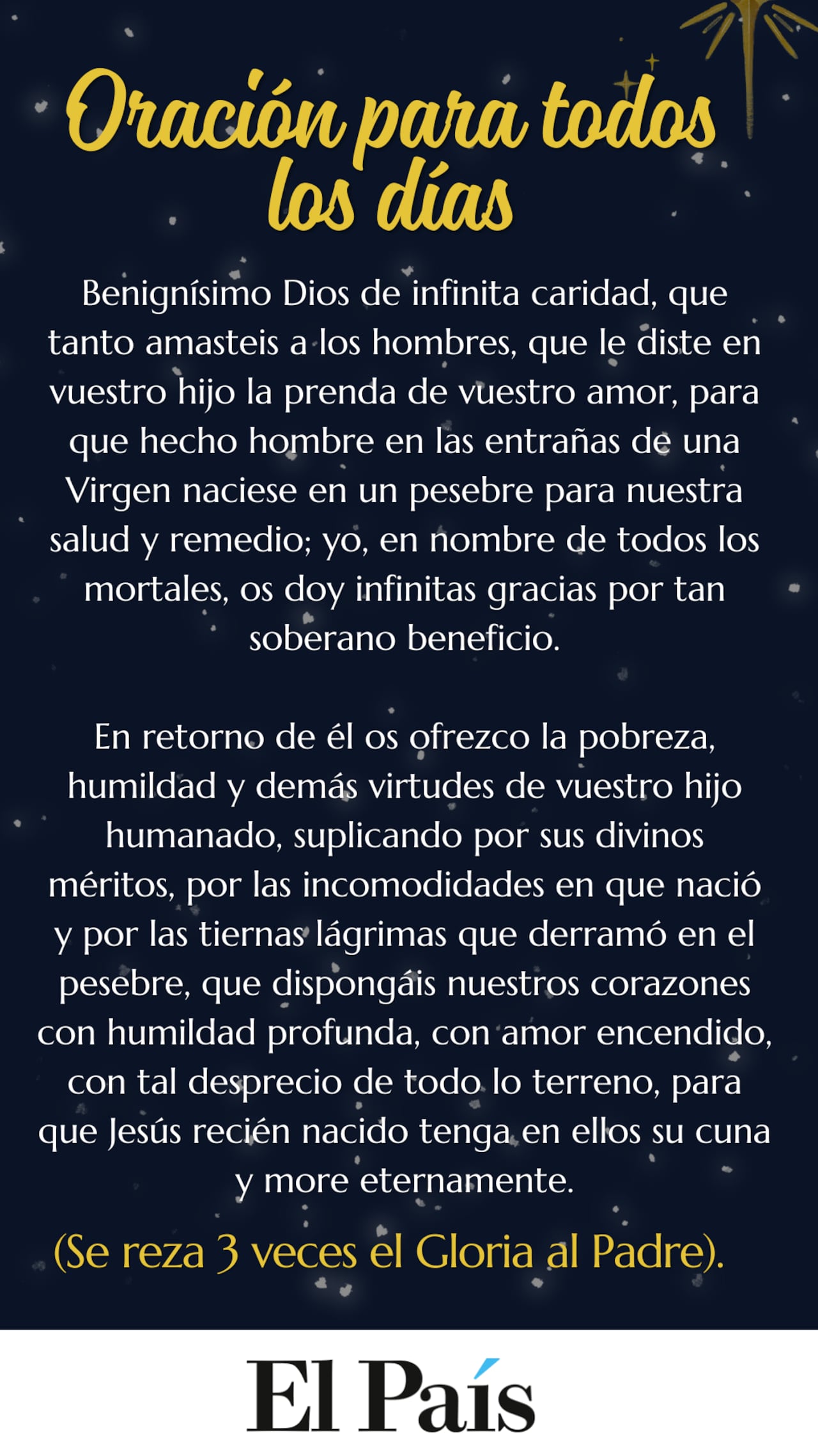 La jornada comienza con la llamada “oración para todos los días”.