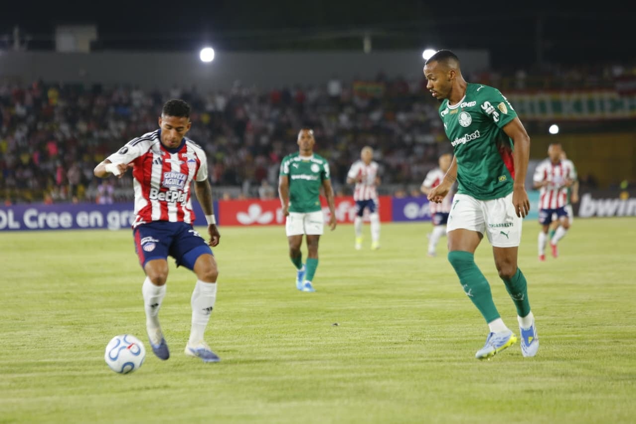 Imagen que dejó el primer tiempo entre Junior de Barranquilla y Palmeiras por Copa Libertadores.