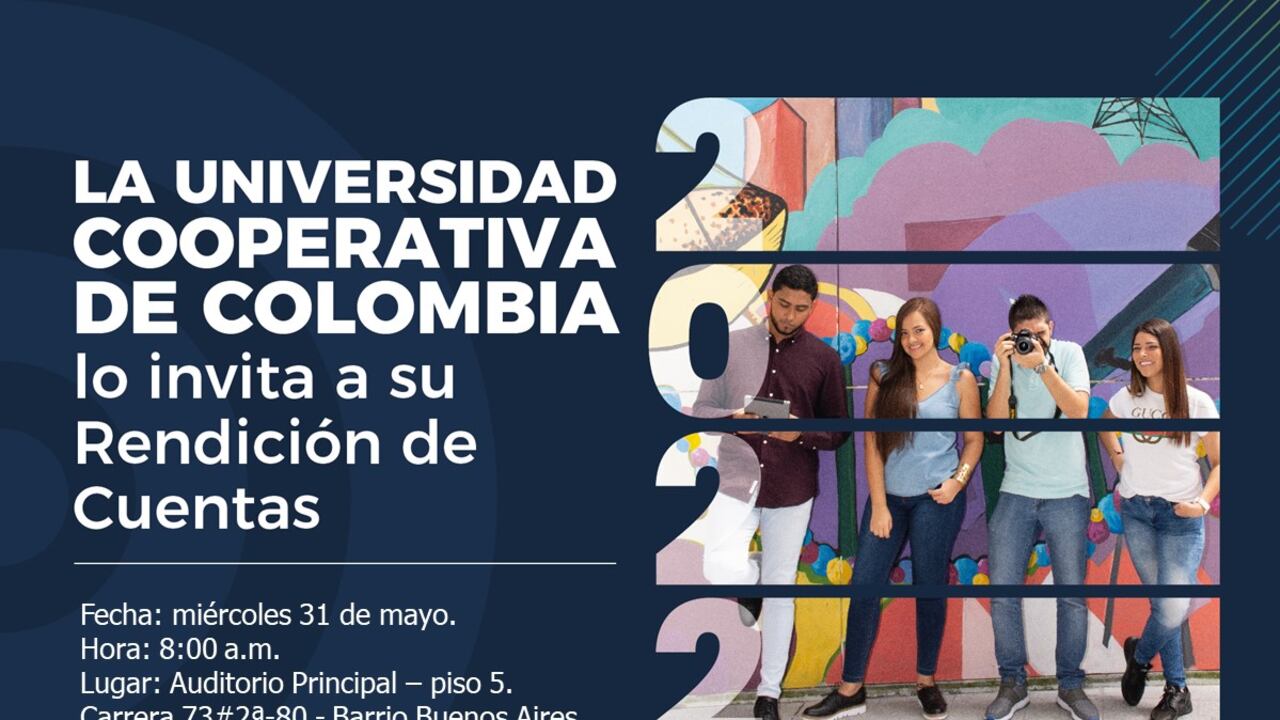 La Universidad Cooperativa de Colombia, en Cali, invita a la rendición de cuentas de la vigencia 2022 que se hará en el campus de la UCC.