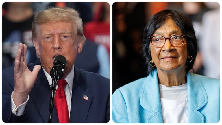 El presidente de Estados Unidos, Donald Trump, y la ganadora del Premio Nobel de Paz Navi Pillay.