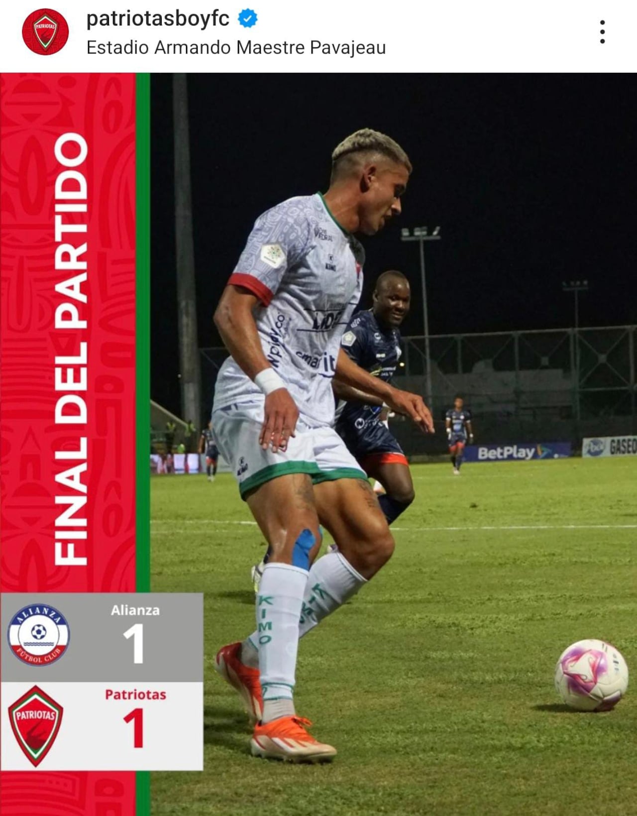 Este resultado complica la lucha del Patriotas contra el descenso.