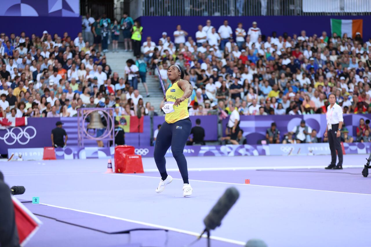 Flor Denis Ruiz durante uno de sus ejercicios en la final del lanzamiento de jabalina de los Juegos Olímpicos 2024.