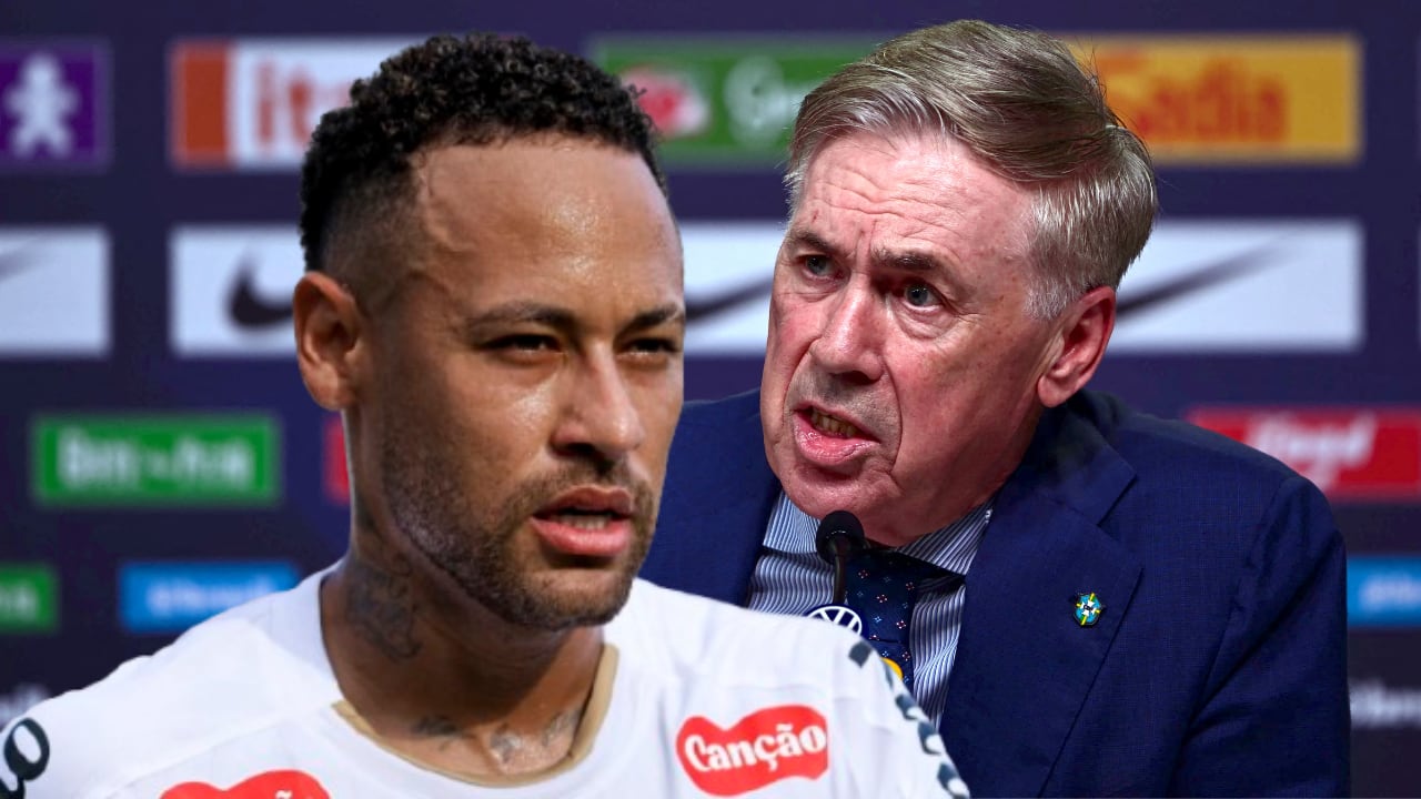 Neymar y Carlo Ancelotti. Estrella y seleccionador no se juntarán a tres meses del Mundial 2026