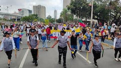 Así avanza la jornada de manifestaciones en Cali.