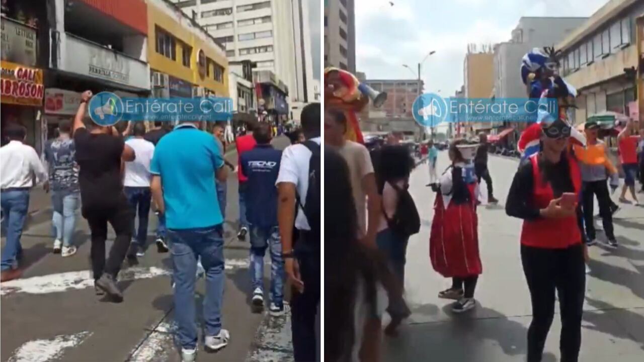 Nuevas protestas en la mañana de este lunes, 9 de diciembre, en el centro de Cali.