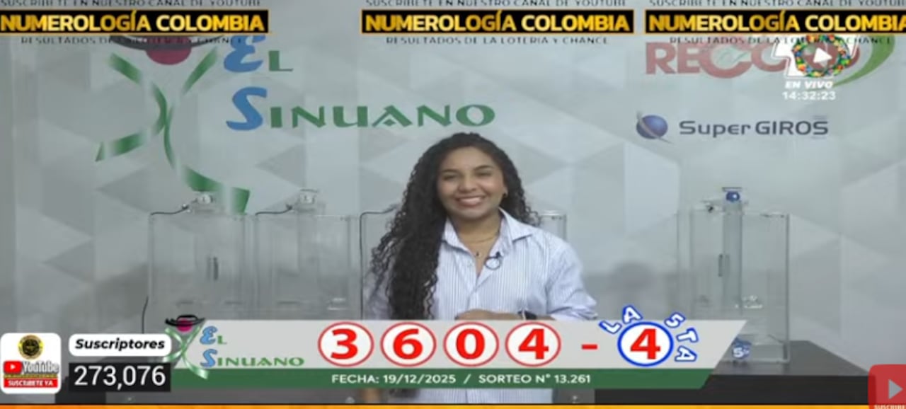 En la edición del Sinuano Día, realizada a las 2:30 de la tarde, el número ganador fue el 3604.