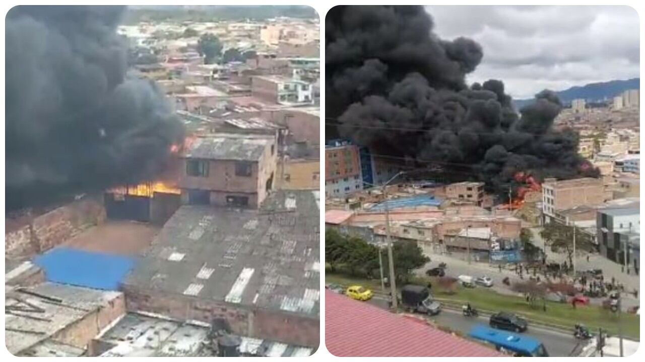 Incendio en inmediaciones del Hospital Meissen en Bogotá