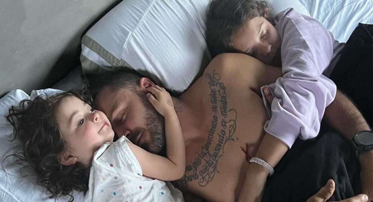 Tatán Mejía y sus hijas Macarena y Guadalupe, cuando estaban más pequeñas.