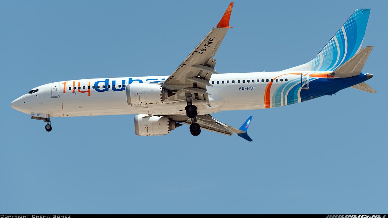 Imagen de una aeronave de FlyDubai.