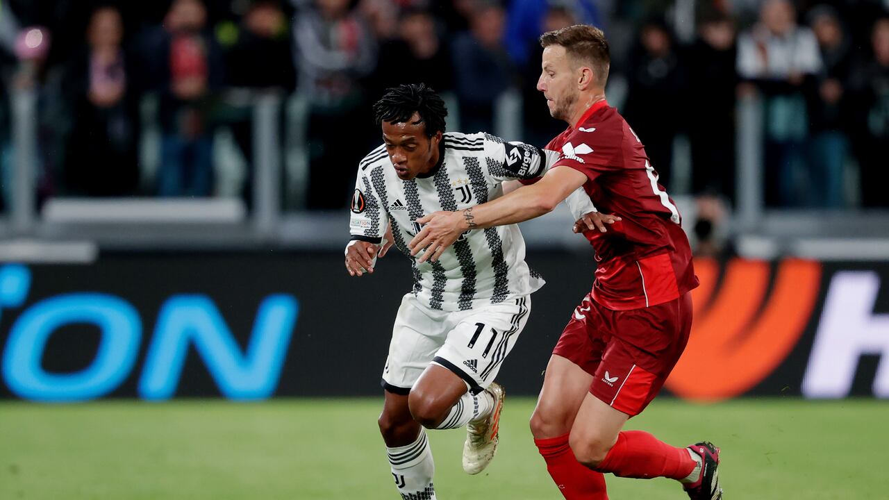 Juan Cuadrado en el duelo entre Juventus y Sevilla