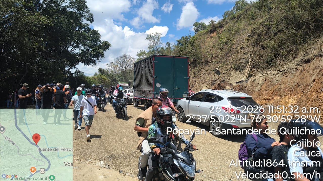 Se acaban de habilitar 2 carriles de la vía Panamericana en el sector El Túnel, Cajibío, Cauca, PR18+900.