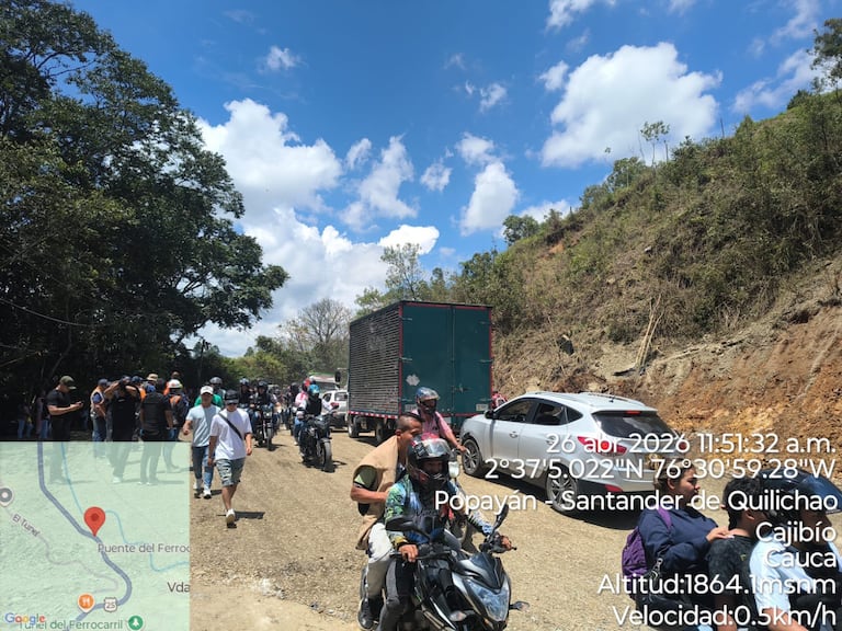 Se acaban de habilitar 2 carriles de la vía Panamericana en el sector El Túnel, Cajibío, Cauca, PR18+900.