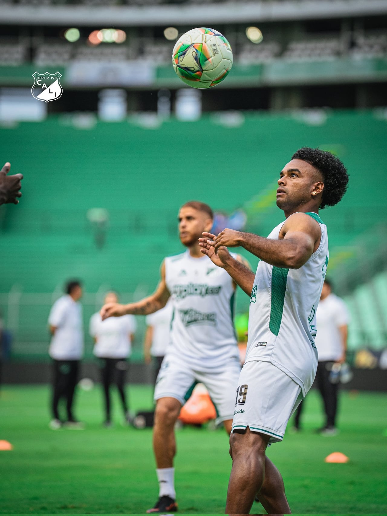 Entrenamiento del Deportivo Cali previo al partido contra Atlético Bucaramanga.
