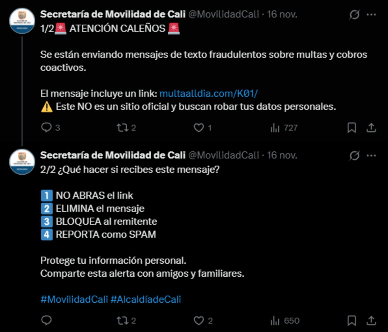 La Secretaría de Movilidad de Cali encendió las alarmas.