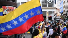 Cali: Migrantes venezolanos se reúnen en el bulevar del río en rechazo a la posesión de Maduro como presidente en Venezuela. Fotos: José L Guzmán. El País
