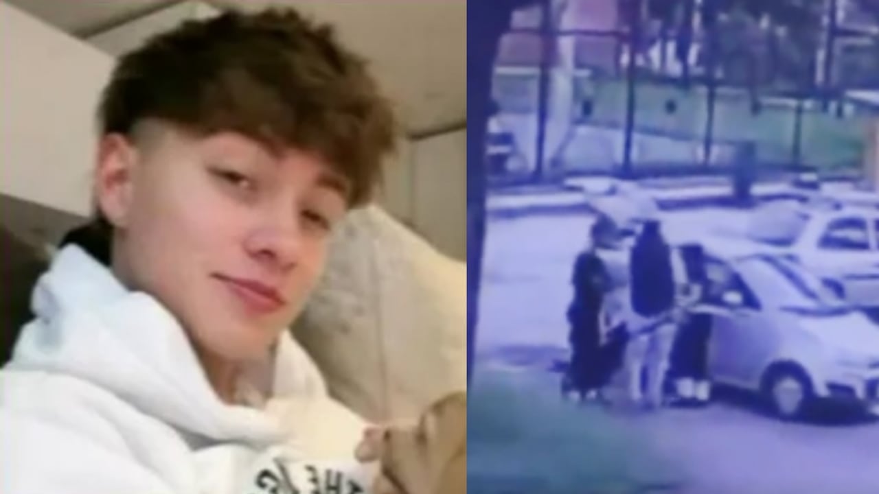 El joven Juan Felipe Rincón y momentos antes de su muerte, en el sur de Bogotá.