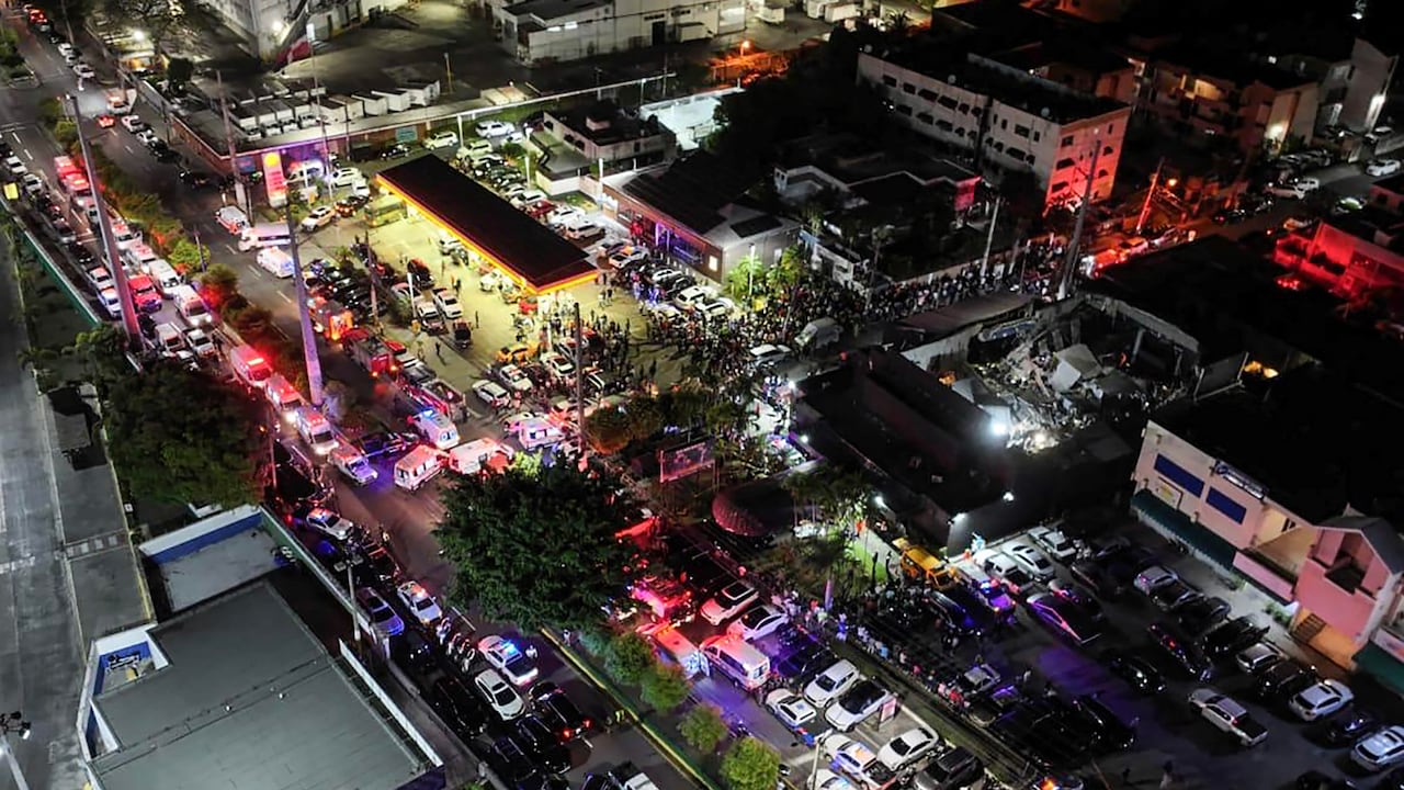 Desde el aire, la discoteca a la que se le desplomó el techo en República Dominicana.