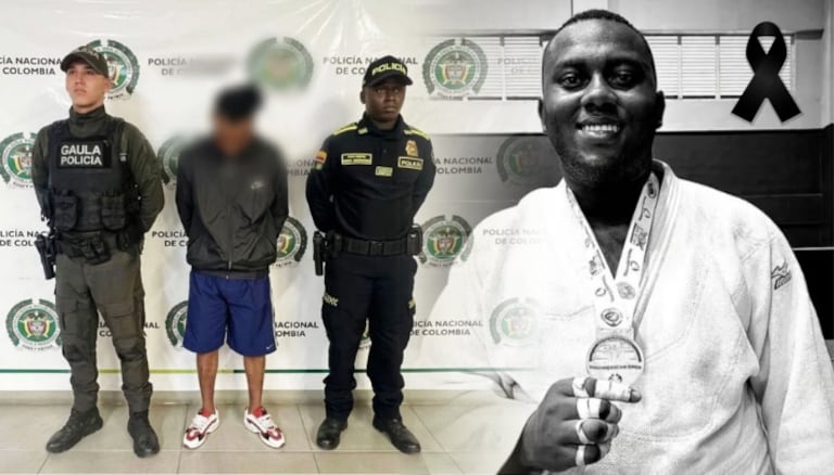 Este sujeto sería el presunto homicida del deportista (derecha).