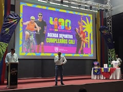 Alexander Camacho Erazo, secretario del Deporte, en el lanzamiento de la Semana Deportiva Cali 490.