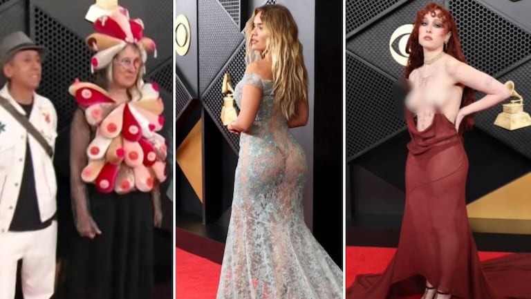 Entre senos, topless y discursos: los momentos más comentados de la llegada a los Grammy