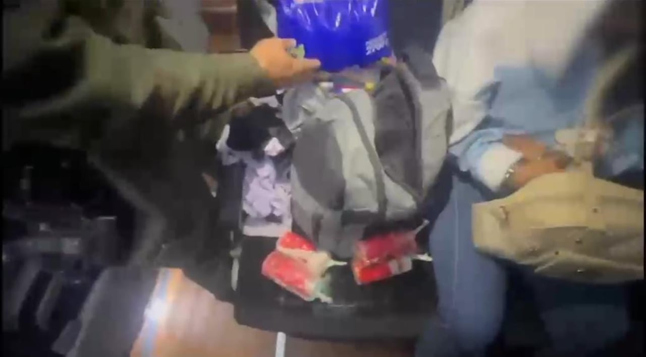 Las autoridades revelaron que la mujer tenía en su poder siete barras de explosivos.