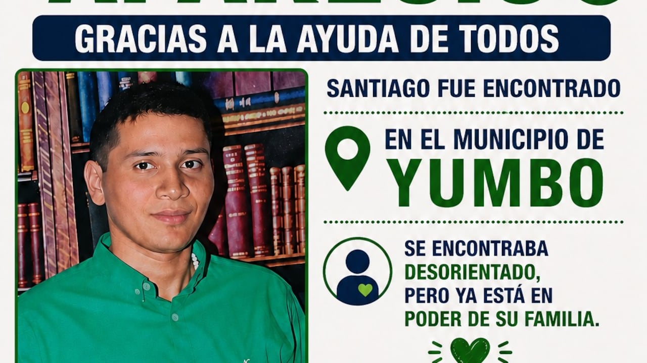 El joven Santiago Perafán fue encontrado en el municipio de Yumbo.