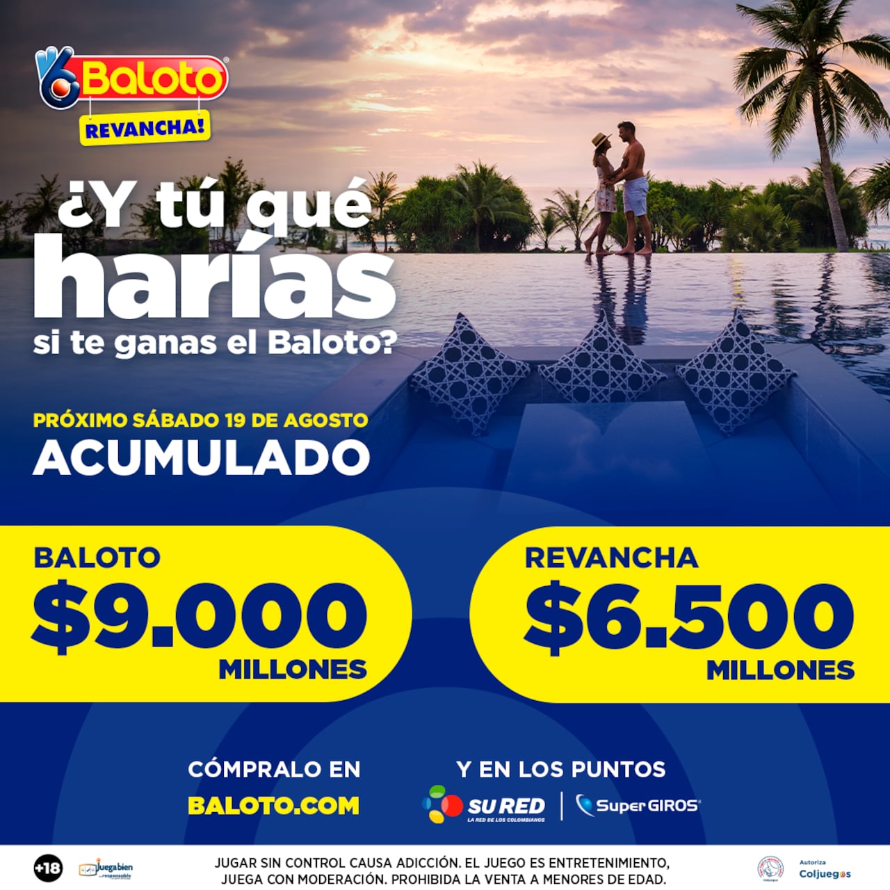 Este es el acumulado del Baloto y Baloto Revancha para el 19 de agosto.