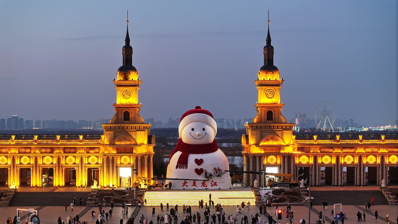 muñeco de nieve gigante viral de Harbin