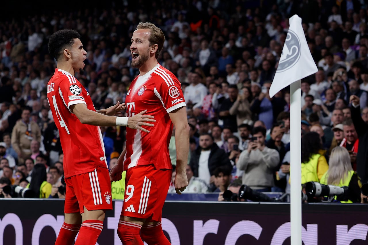 Luis Díaz y Harry Kane, delanteros del equipo 'bávaro'.