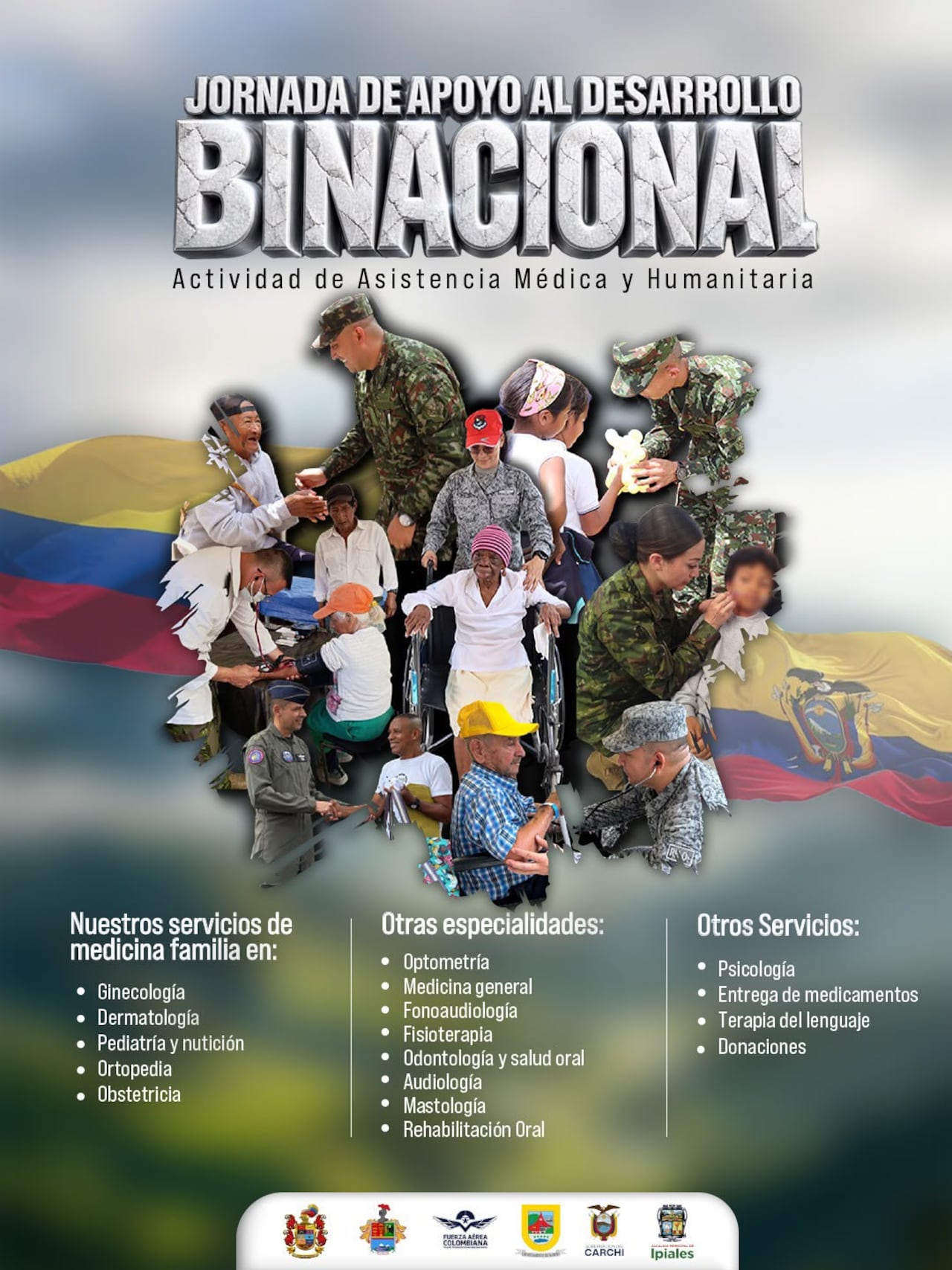 Jornada de apoyo al Desarrollo Binacional para las comunidades de la frontera entre Colombia y Ecuador.
