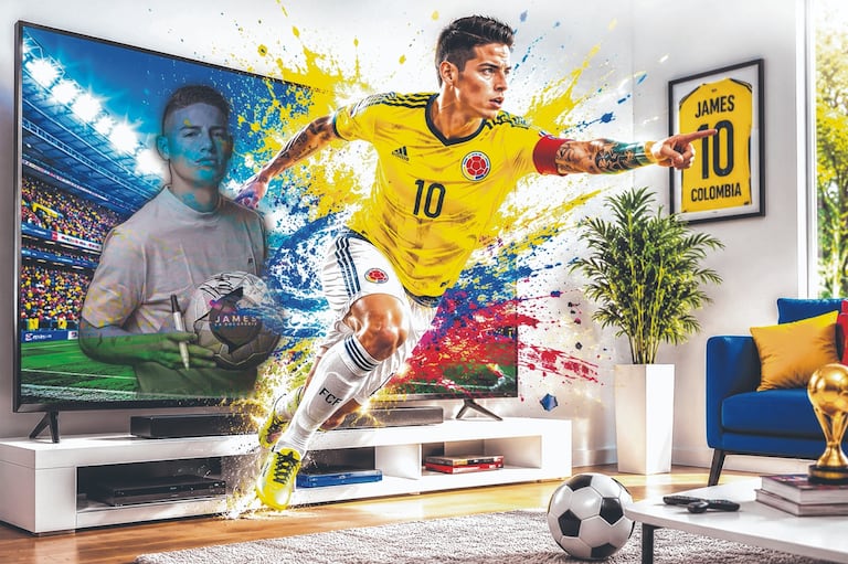 Dirigida por el colombiano Simón Brand y dividida en tres episodios, ‘James’ muestra cómo el futbolista lidió con el rechazo inicial y la exigencia física extrema para poder triunfar.
foto: creada con iA, montaje de el país