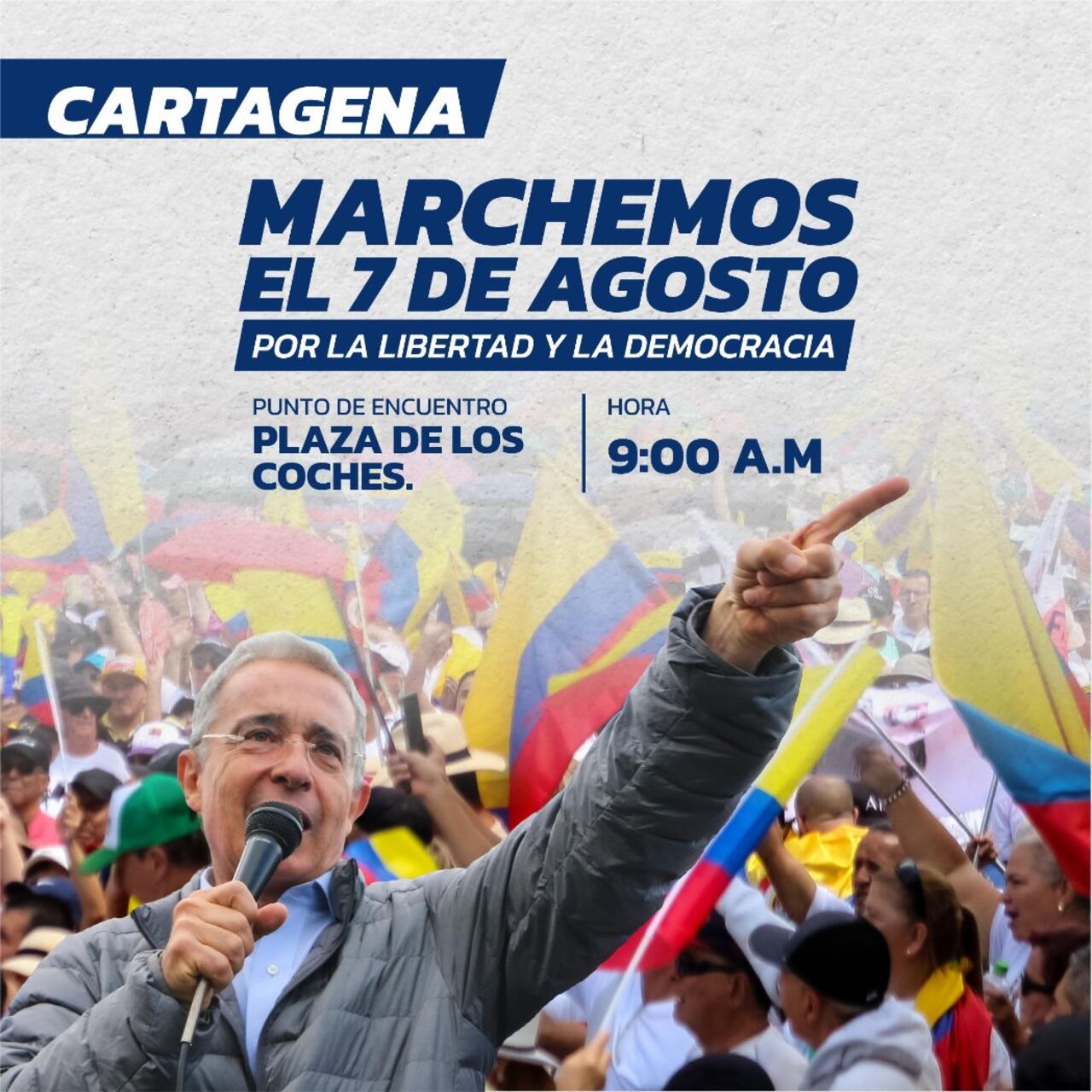 En la ciudad de Cartagena, los asistentes se reunirán en la Plaza de los Coches a las 9:00 a.m.