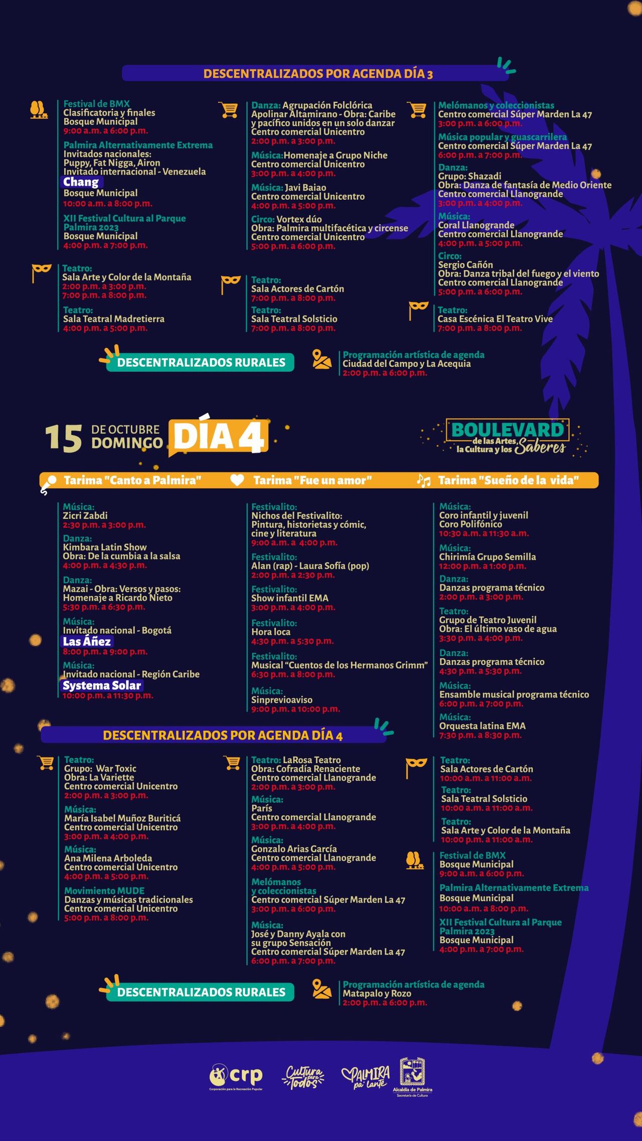 Programación del cuarto y último día.