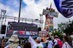 Manifestantes en Puerto Rellena hoy, 20 de julio del 2026.