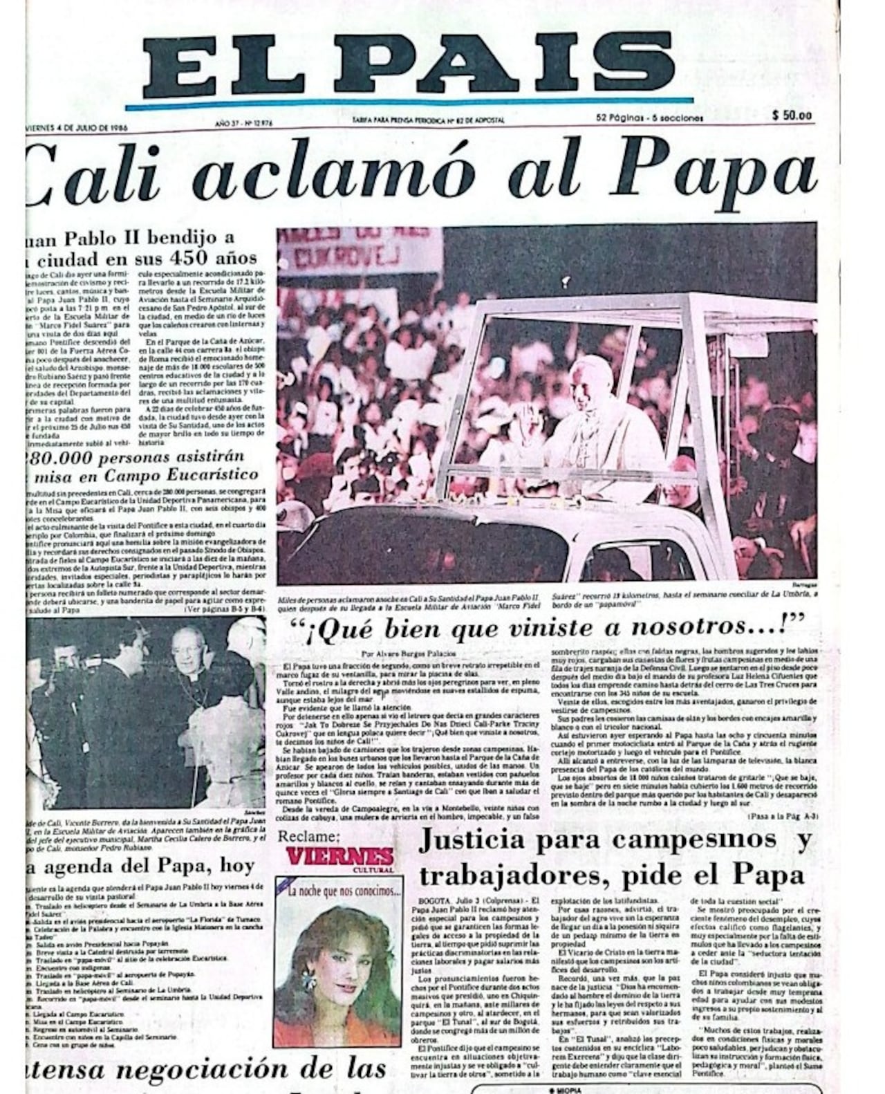 Juan pablo ii en Cali