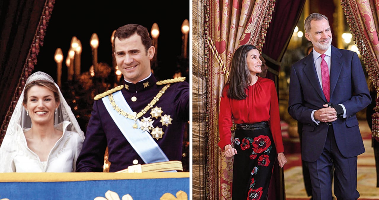 Letizia Ortiz y el entonces príncipe de Asturias se casaron en 2004. Se habían conocido dos años antes. Una década más tarde, ambos se convertirían en reyes de España.