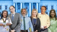 Aída Quilcué, fórmula vicepresidencial de Iván Cepeda; José Manuel Restrepo, de Abelardo de la Espriella; Juan Daniel Oviedo, de Paloma Valencia; Edna Bonilla, de Sergio Fajardo; Leonardo Huerta, de Claudia López; Martha Lucía Zamora, de Roy Barerras.