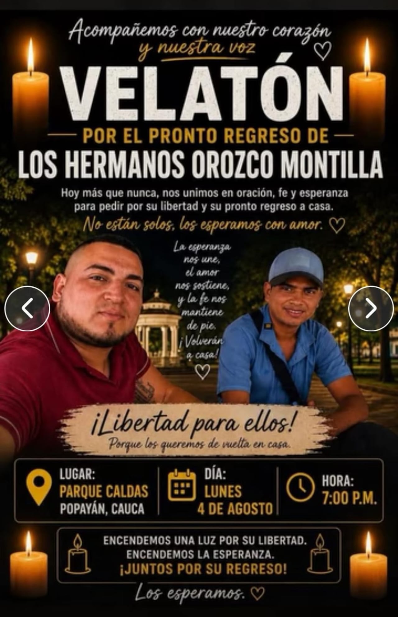 La comunidad recordó que uno de los jóvenes retenidos requiere medicación permanente debido a que padece epilepsia.
