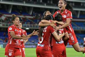 Imagen del partido entre América de Cali y Deportivo Pereira por el juego de vuelta de las semifinales de Liga Femenina 2023.