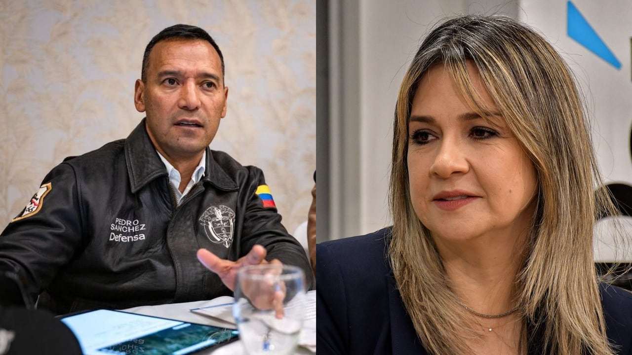 El ministro de Defensa, Pedro Sánchez, y la precandidata presidencial, Vicky Dávila.