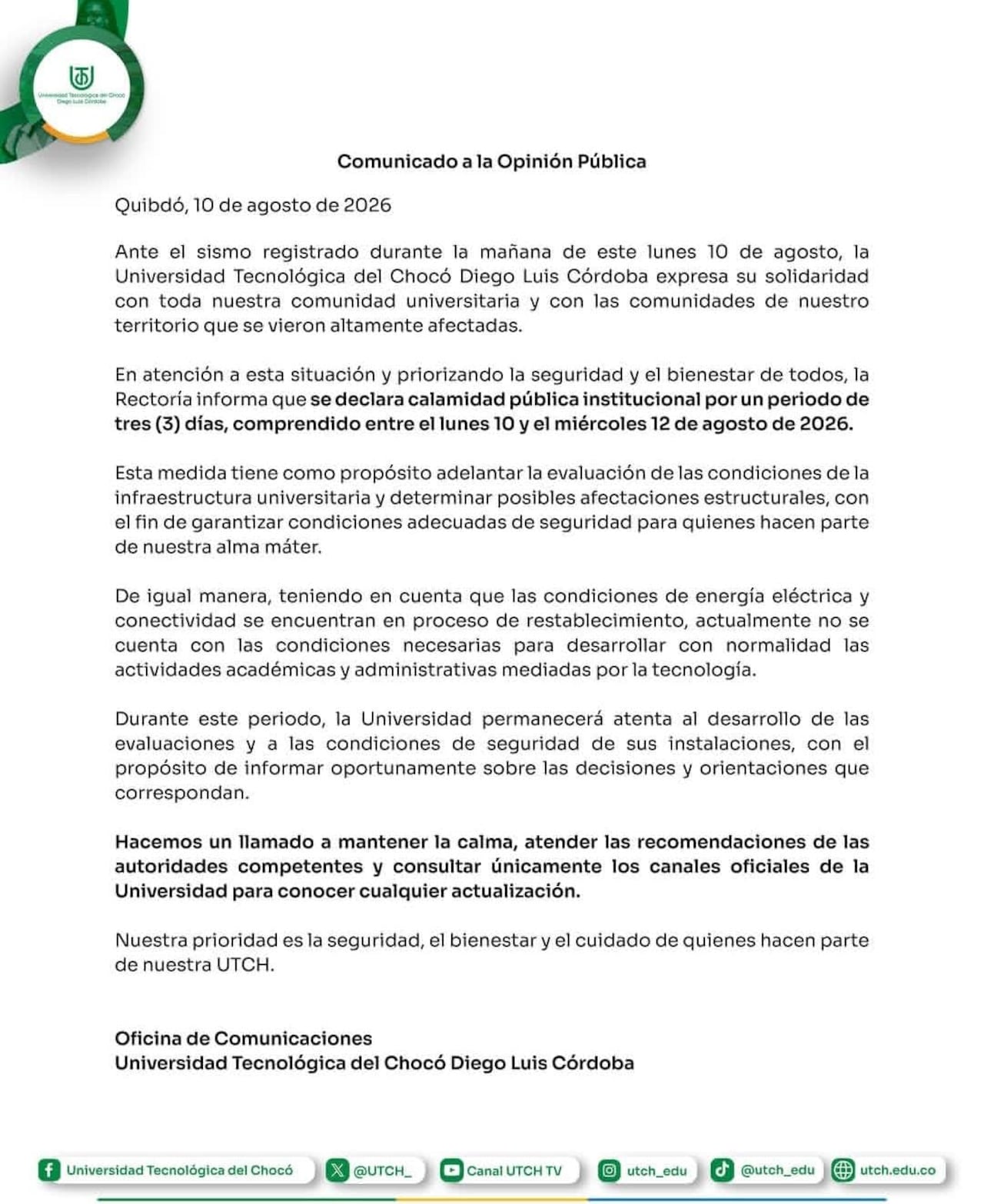 Universidad Tecnológica del Chocó