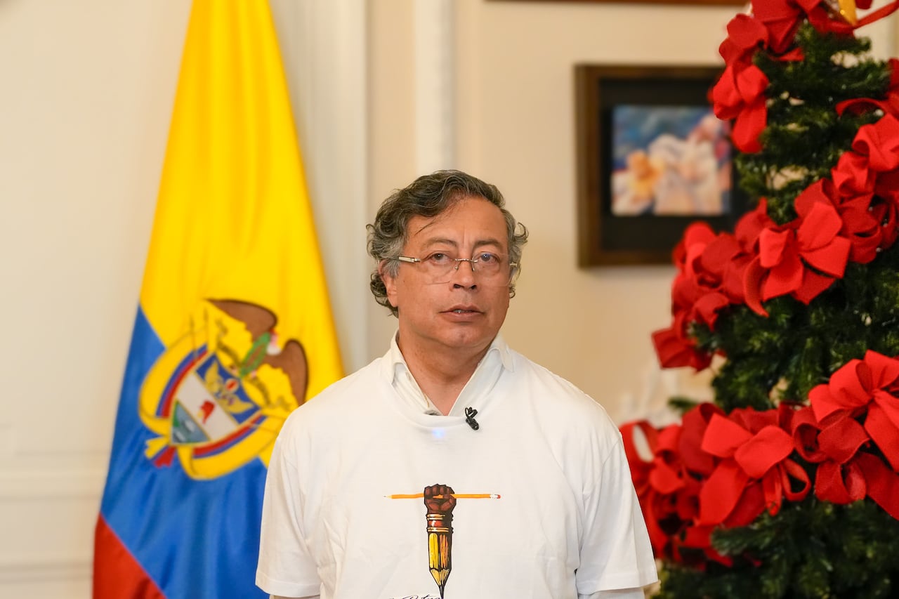 El presidente, Gustavo Petro, el 18 de diciembre de 2025 en la Casa de Nariño, en Bogotá