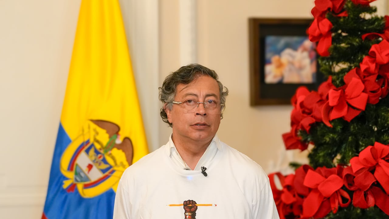 El presidente, Gustavo Petro, el 18 de diciembre de 2025 en la Casa de Nariño, en Bogotá