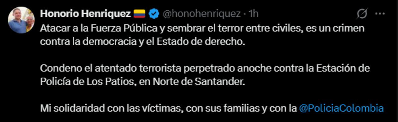 El presidente del Senado de la República, Honorio Henríquez, rechazó la acción violenta.