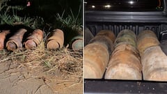 Cilindros incautados en Cauca