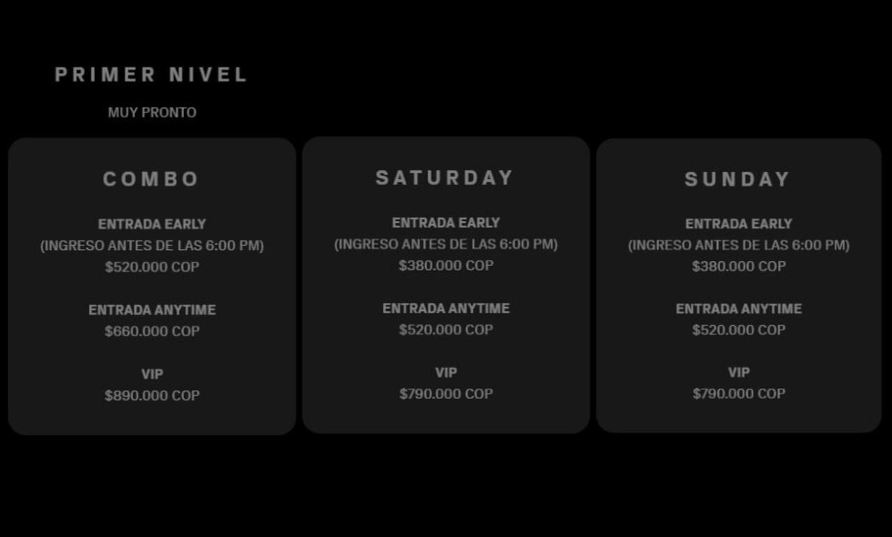 Precios Tomorrowland Medellín