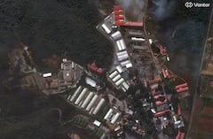 Esta imagen satelital de Vantor, tomada el 3 de enero de 2026, muestra una vista general de Fuerte Tiuna, el mayor complejo militar de Venezuela, en Caracas