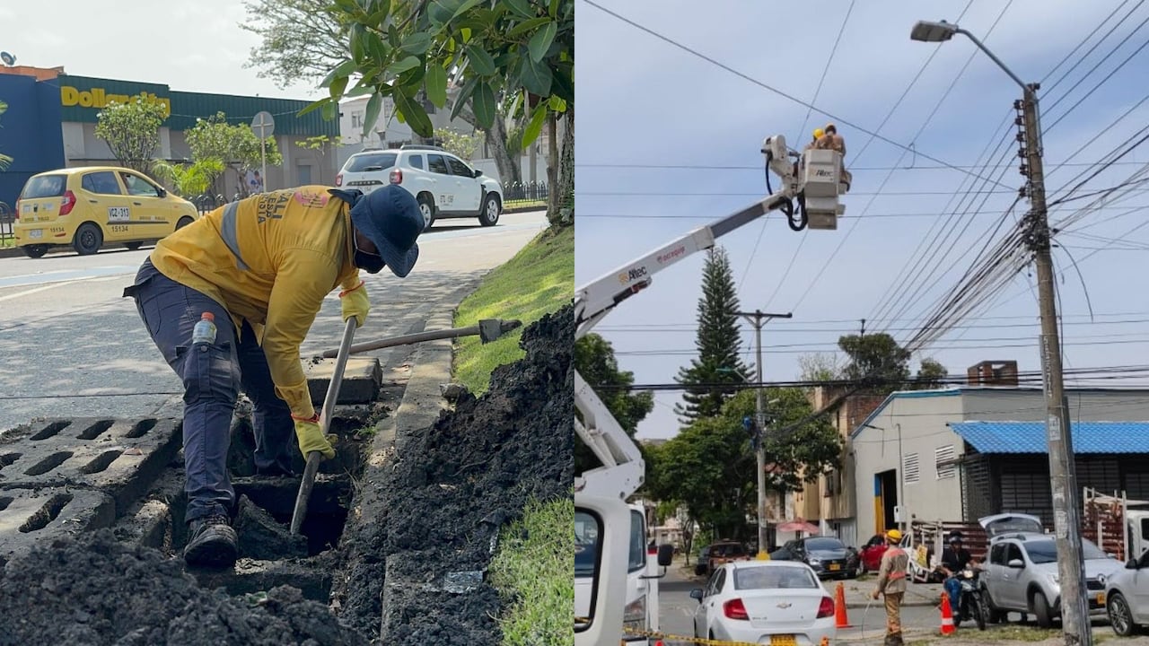 Trabajos de acueducto, energía y alcantarillado, limpieza de canales de Emcali