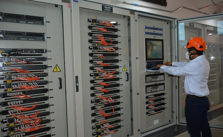 Esta es la primera subestación digital de energía en el Valle del Cauca y está ubicada en el municipio de Vijes. Foto: Celsia