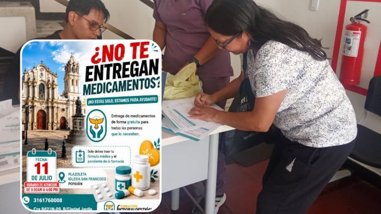 La Fundación Integral Gestión realizará este sábado 11 de julio una jornada gratuita de entrega de medicamentos en la plazoleta de la iglesia San Francisco, en Popayán.